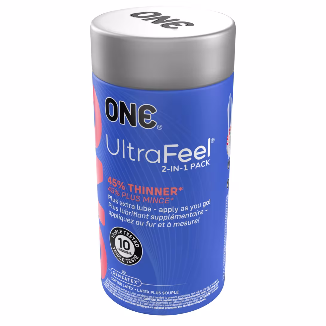 Презервативи ONE Ultra Feel, ультратонкі, з додатковою змазкою, 10 шт, подарункове паковання-тубус — фото 4