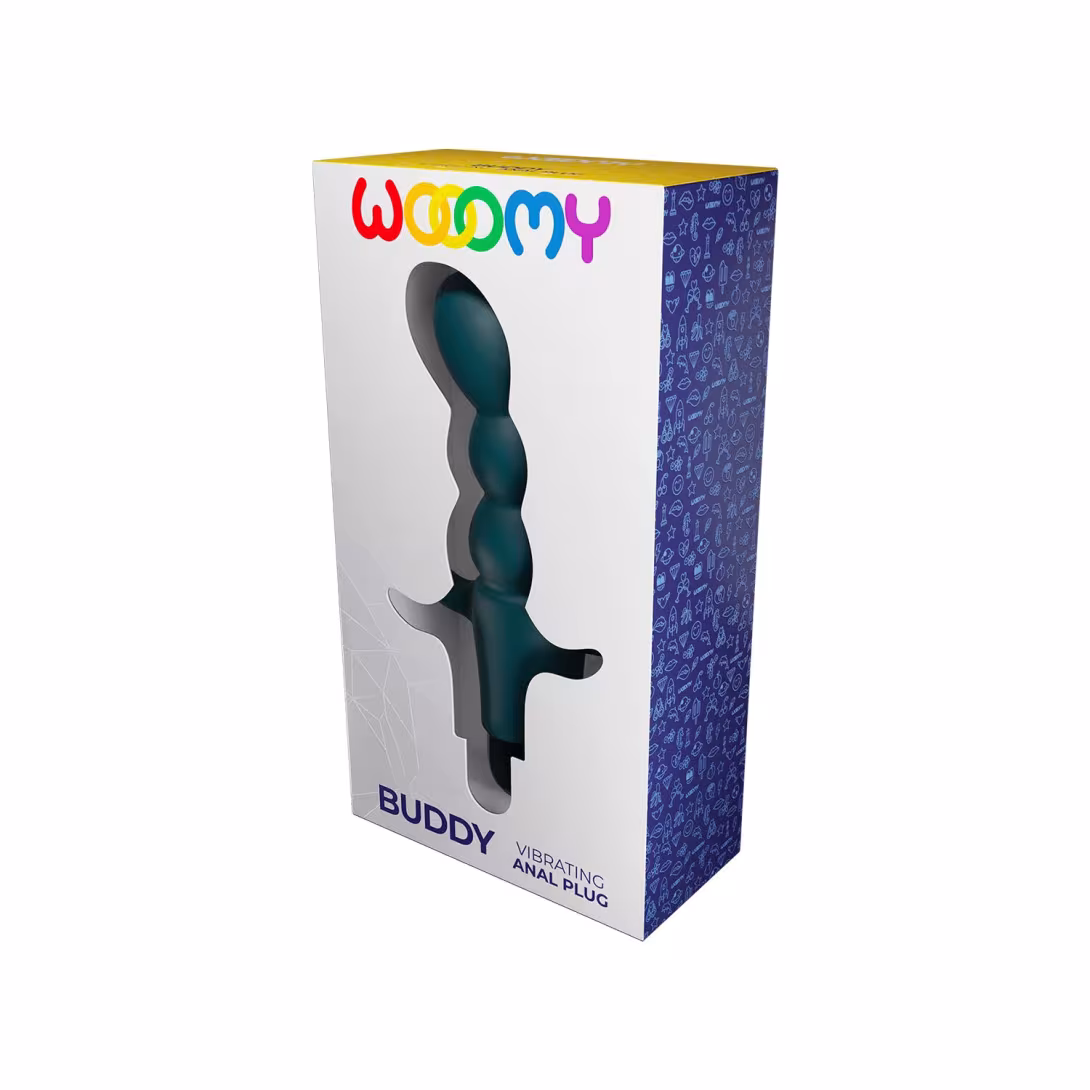 Анальний вібростимулятор Wooomy Buddy, темно-зелений, гнучкий, 10 режимів вібрації, знімна віброкуля — фото 5
