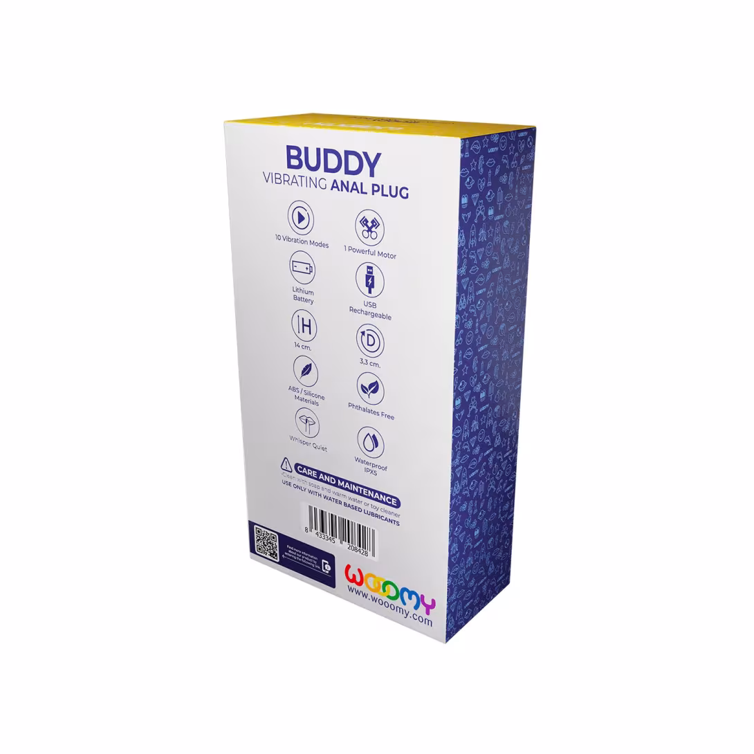 Анальний вібростимулятор Wooomy Buddy, темно-зелений, гнучкий, 10 режимів вібрації, знімна віброкуля — фото 6