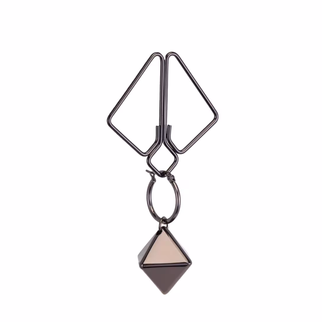 Затискачі для сосків з важкою підвіскою LOCKINK Nipple Clamps with Heavy Pendant, сріблясті — фото 3