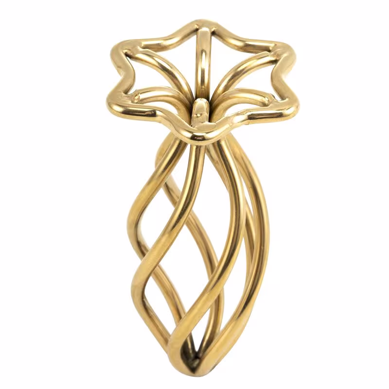 Металева анальна пробка LOCKINK SEVANDA Hollow Spiral Golden, S, золотиста, діаметр 2,6 см — фото 9