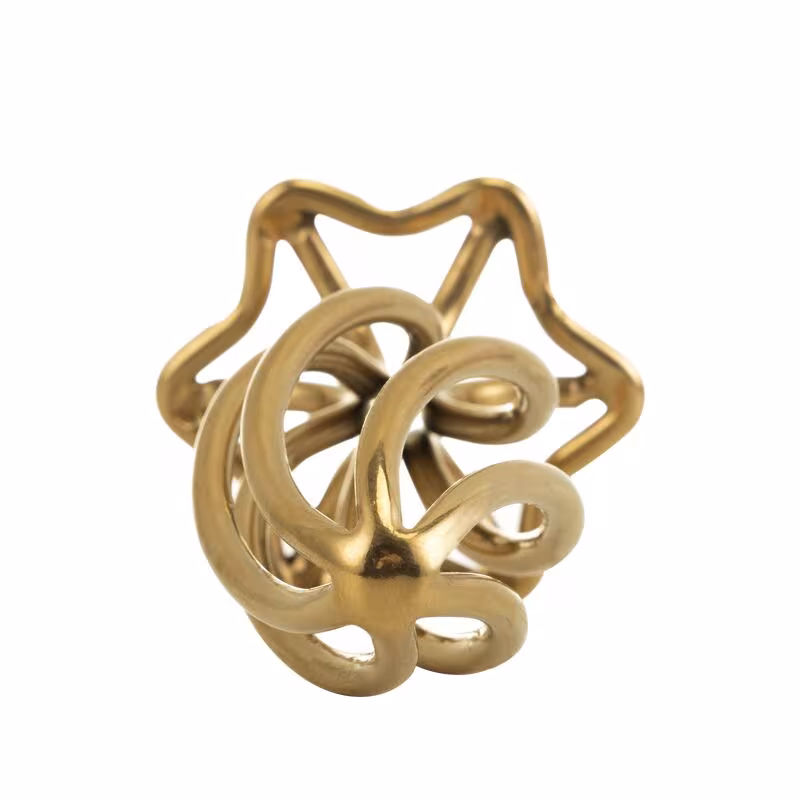 Металева анальна пробка LOCKINK SEVANDA Hollow Spiral Golden, S, золотиста, діаметр 2,6 см — фото 7