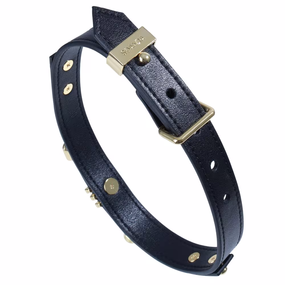 Нашийник LOCKINK Dark DIY Alphabet Collar, чорний, штучна шкіра, букви зі стразами — фото 5