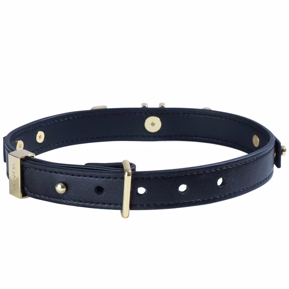 Нашийник LOCKINK Dark DIY Alphabet Collar, чорний, штучна шкіра, букви зі стразами — фото 3