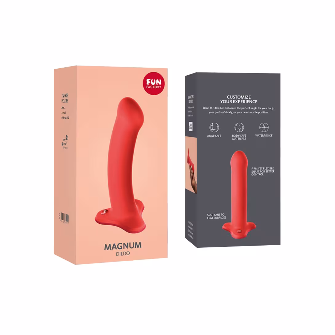 Фалоімітатор Fun Factory MAGNUM, помаранчевий, дуже гнучкий, довжина 18,3 см, діаметр 3,7 см — фото 6