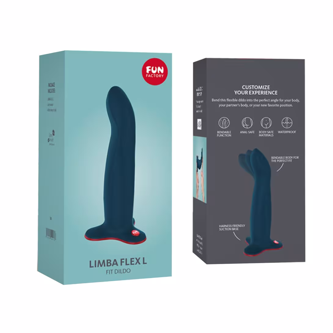 Фалоімітатор Fun Factory LIMBA FLEX L, колір морської хвилі, гнучкий, з ефектом пам’яті, підходить для точки G — фото 7