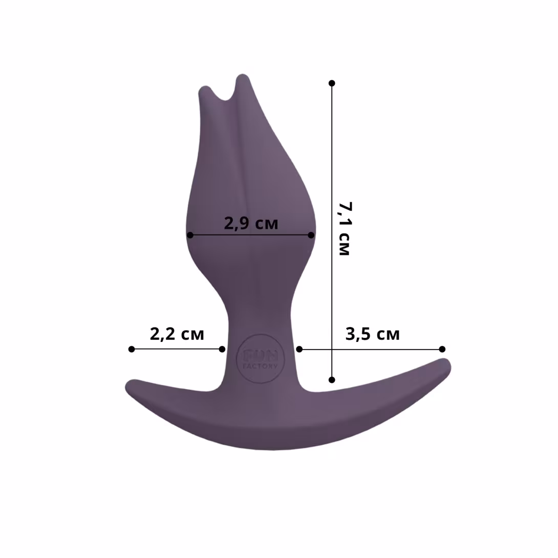 Анальна пробка Fun Factory BOOTIE FEM, фіолетова, у вигляді бутона, діаметр 2,9 см, тонкий обмежувач — фото 2