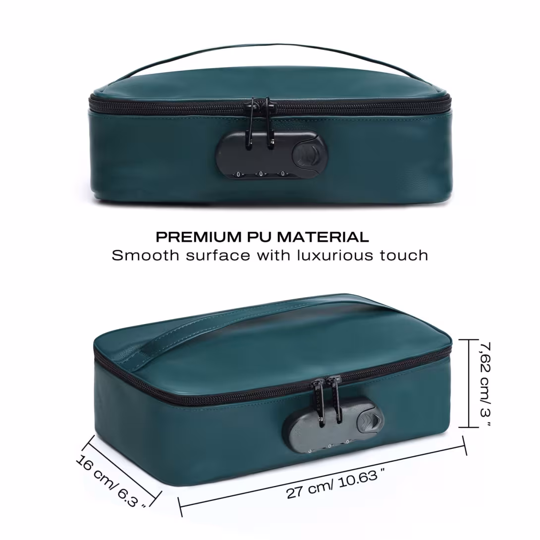 Кейс для іграшок Dorcel DISCREET BOX LUXURY GREEN, кодовий замок, 27×16×7,62 см — фото 6