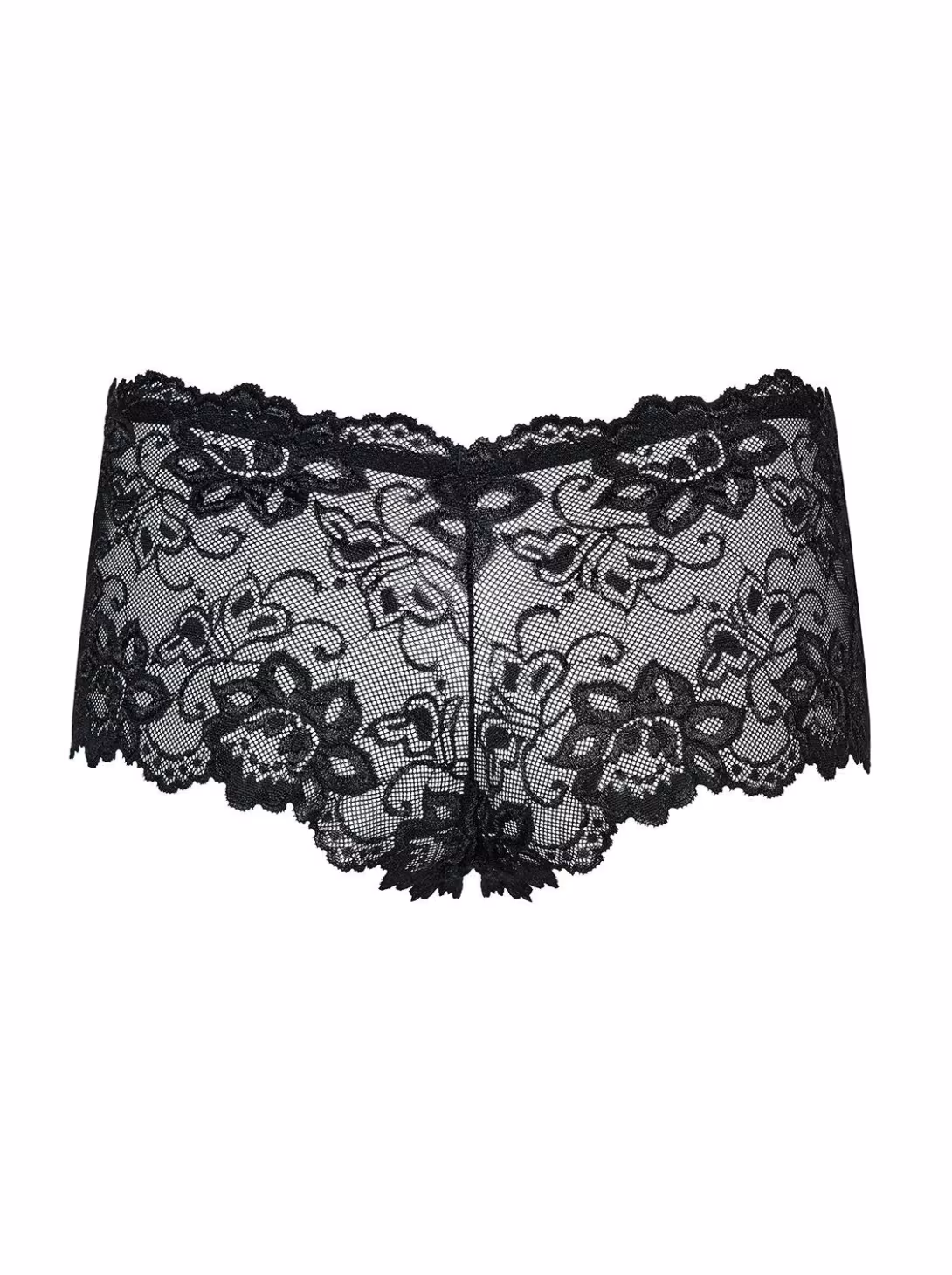 Трусики-шортики Obsessive Idillia shorties, L/XL, чорні, мереживні, з низькою посадкою — фото 5