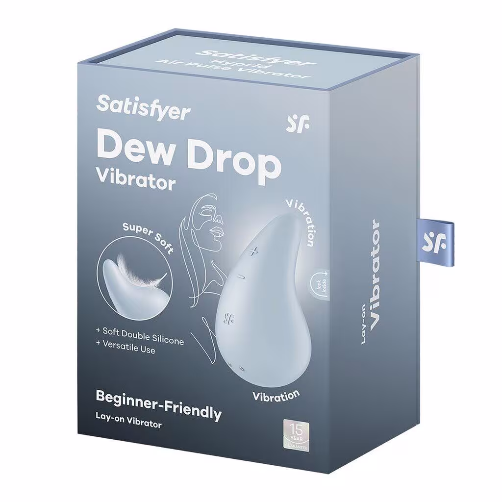 Вібратор для зовнішньої стимуляції Satisfyer Dew Drop Blue, 2 мотори, 12 режимів, м’який корпус — фото 6
