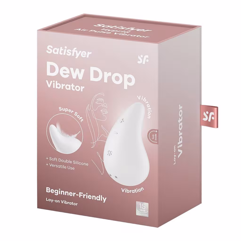 Вібратор для зовнішньої стимуляції Satisfyer Dew Drop White, 2 мотори, 12 режимів, м’який корпус — фото 6