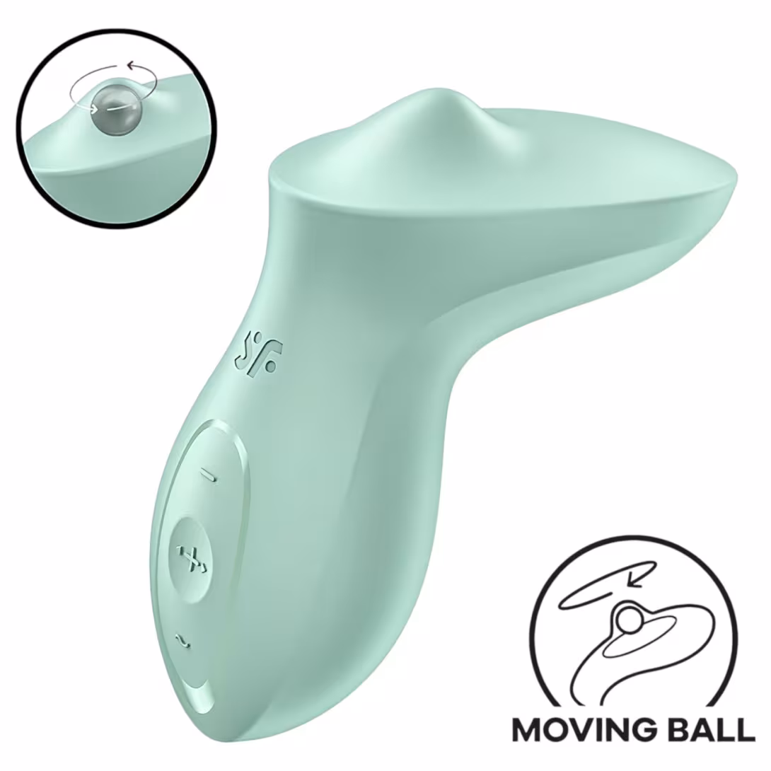 Вібратор для клітора з перлинною стимуляцією Satisfyer Exciterrr Mint, 2 незалежні мотори