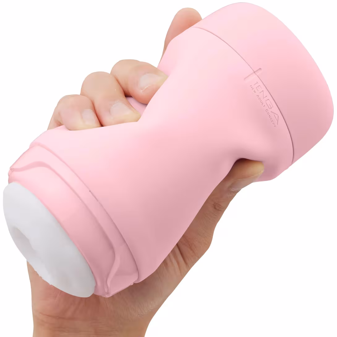 Мастурбатор TENGA PUFFY Strawberry Pink, ультрам’який матеріал, багаторазовий, наскрізний — фото 6