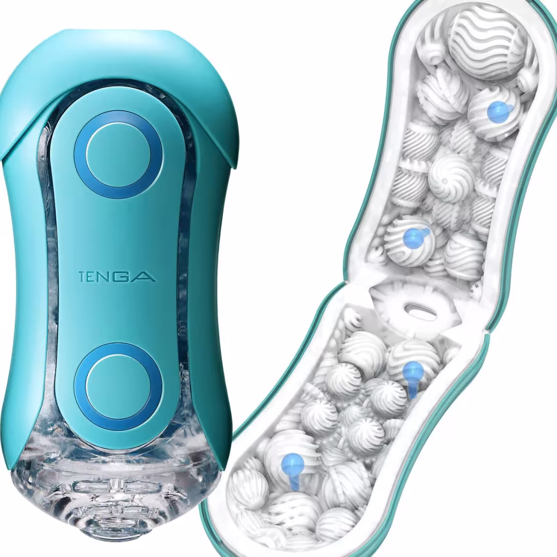 Мастурбатор Tenga Flip Orb — Ocean Blue, з можливістю зміни тиску та стимулювальними кульками всередині — фото 9