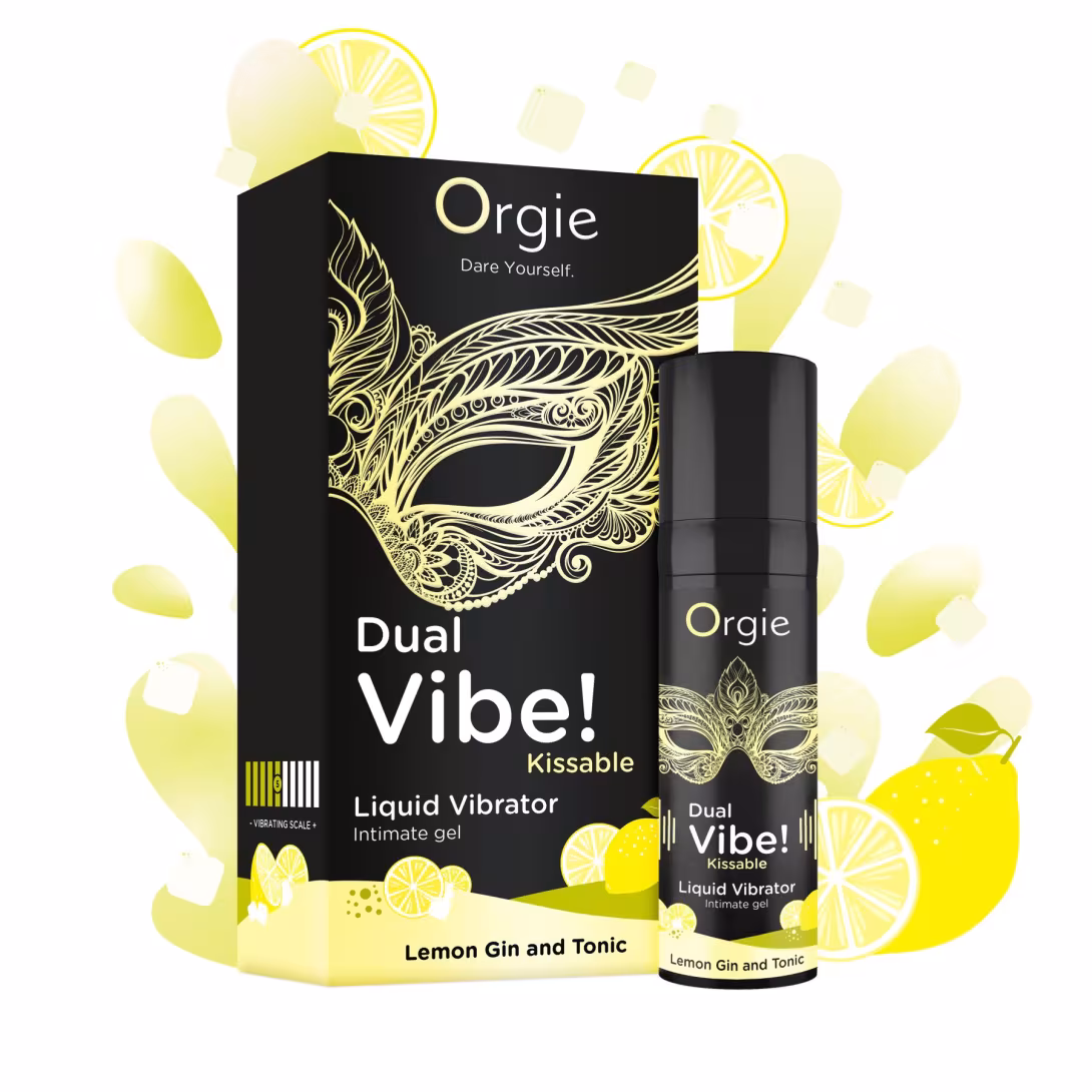Рідкий вібратор Orgie Dual Vibe! Lemon Gin And Tonic Kissable Liquid Vibrator, 15 мл — фото 2