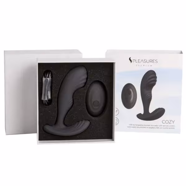 Вібромасажер простати S Pleasures Premium Cozy, чорний, з рельєфною головкою, 10 режимів — фото 3