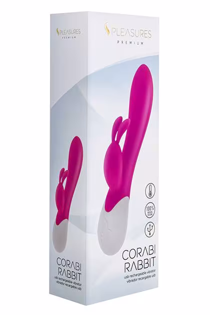 Вібратор-кролик S Pleasures Premium Corabi Rabbit, рожевий, вушка для клітора, 16 режимів, нагрів — фото 3