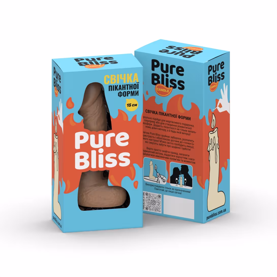 Свічка у вигляді члена Pure Bliss MINI Brown 15 см — фото 7