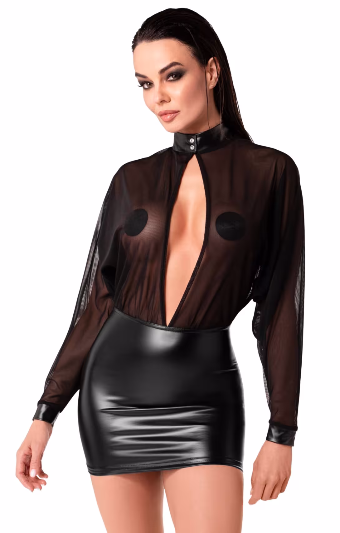 Сукня Noir Handmade F348 Powerwetlook and tulle dress - L — фото 2