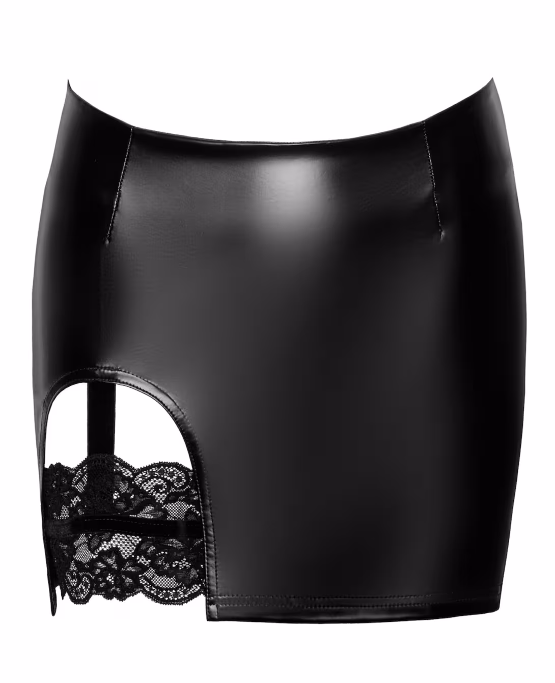 Спідниця Noir Handmade F345 Powerwetlook skirt with garter - M — фото 5