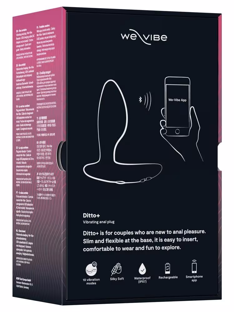 Анальна смарт-вібропробка We-Vibe Ditto+ Satin Black з пультом ДК — фото 11