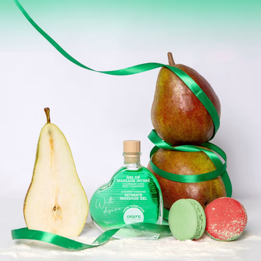 Масажний гель EXSENS With Desire Apple Pear 50 мл, розігрівальний, без цукру, їстівний — фото 3
