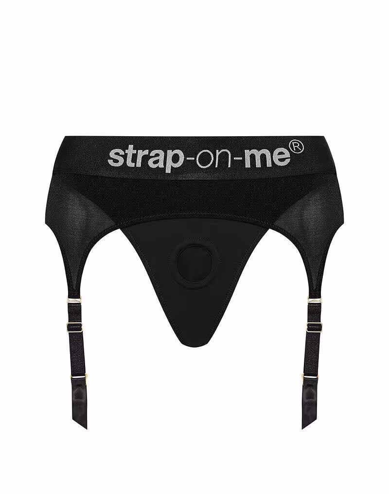 Трусики для страпона з підв’язками для панчіх Strap-On-Me REBEL HARNESS - XS (м'ята упаковка!!!) — фото 4