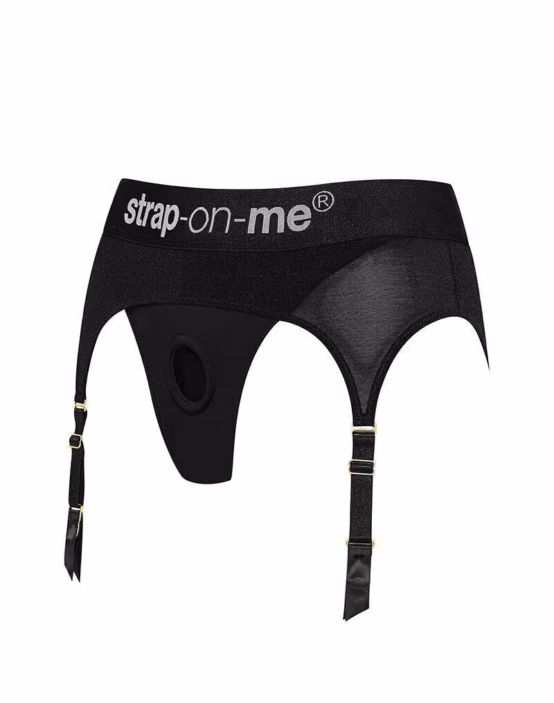 Трусики для страпона з підв’язками для панчіх Strap-On-Me REBEL HARNESS - XS (м'ята упаковка!!!) — фото 3