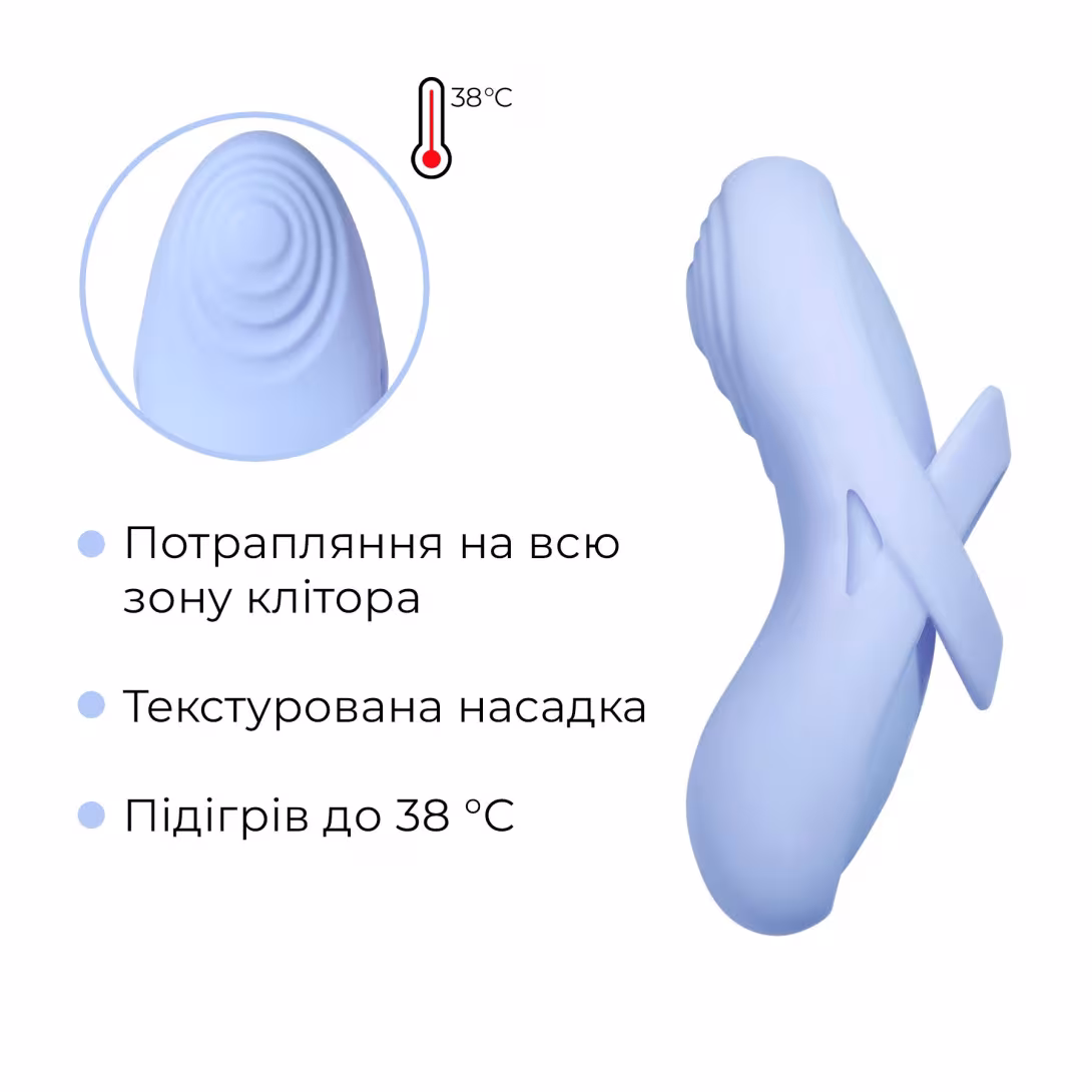 Смарт-вібратор для клітора Svakom Echo 2 Sky Blue, підігрів до 38 °C, знімна насадка на палець — фото 5
