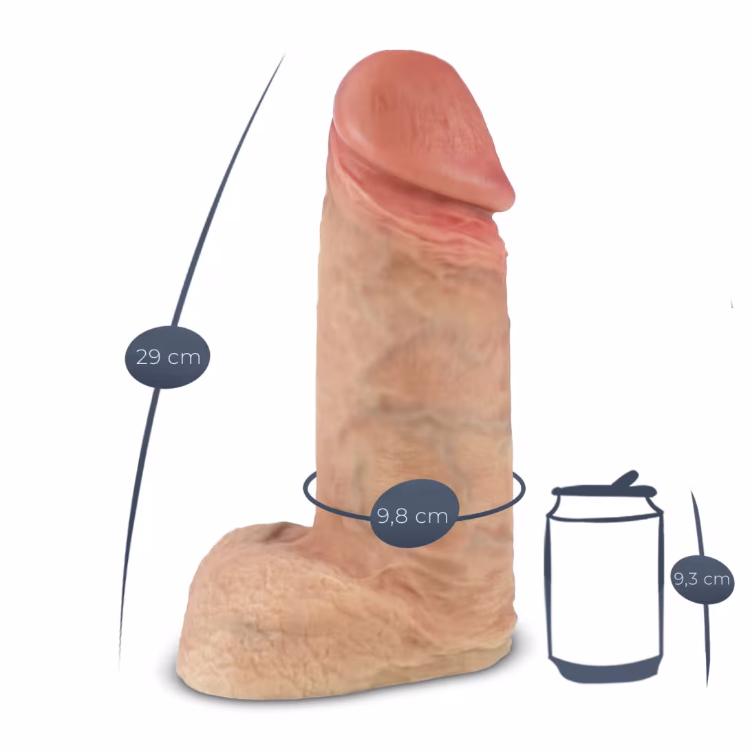 Фалоімітатор SilexD Premium Real Skin Flesh (11in MODEL 1), без коробки — фото 2