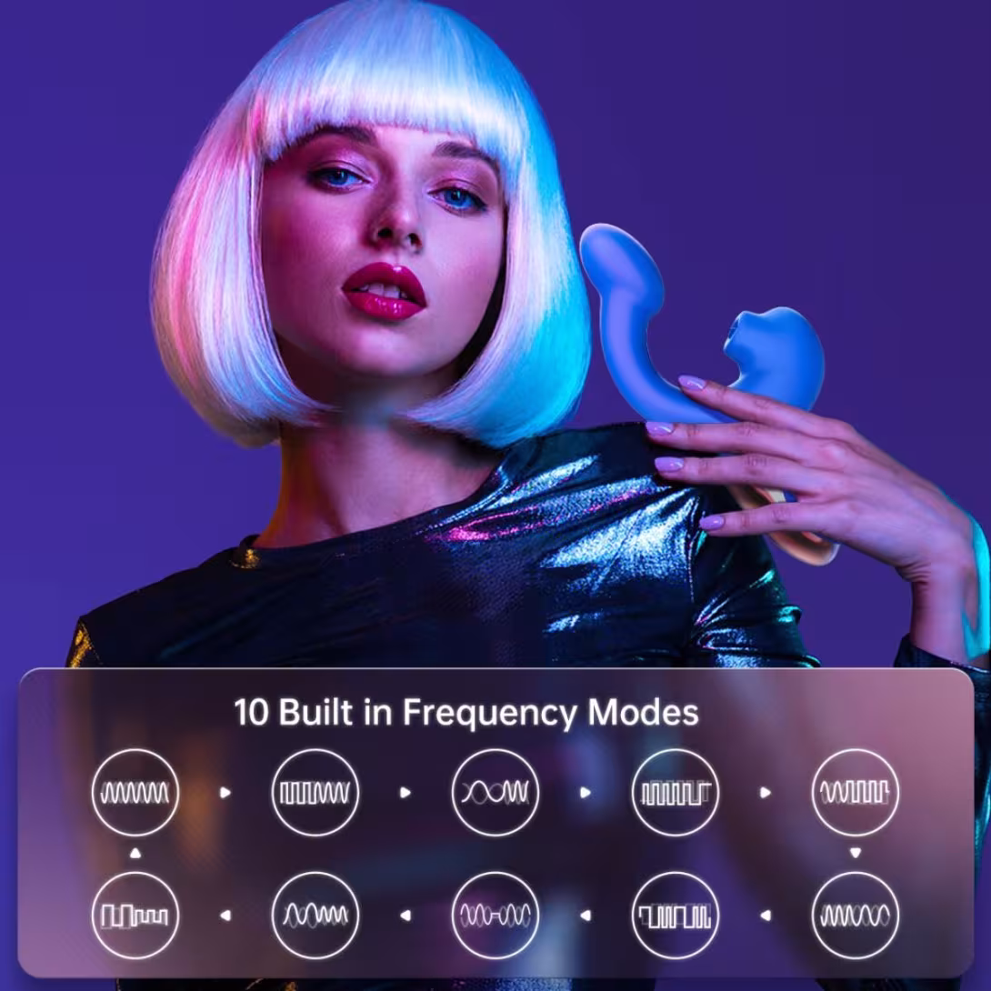 Смарт-вібратор Magic Motion Ponder Blue, подвійна стимуляція, віброяйце+язичок для клітора — фото 7