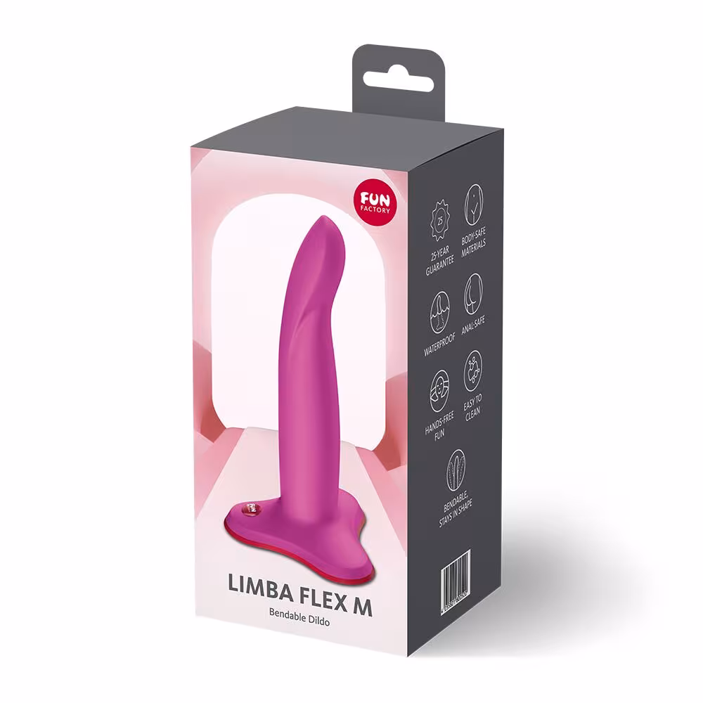 Фалоімітатор Fun Factory LIMBA FLEX M Magenta, гнучкий, з ефектом пам’яті, підходить для точки G — фото 3