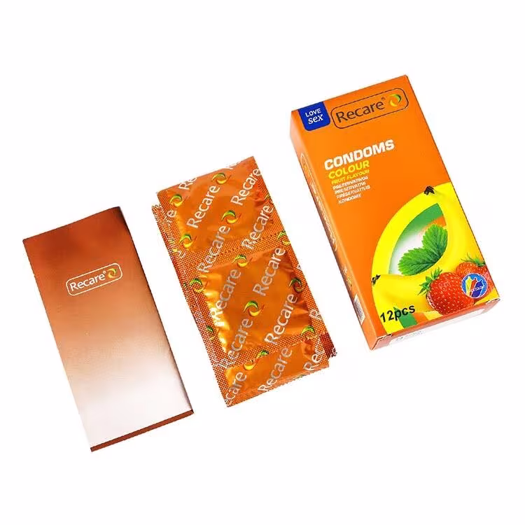Презервативи Recare Color Fruit Flavour Condoms 12 шт, аромати: м'ята, банан, полуниця — фото 3