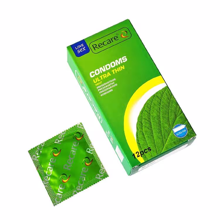 Презервативи Ultra Thin Mint Condoms Recare 12 шт, ультратонкі, аромат: м'ята — фото 2