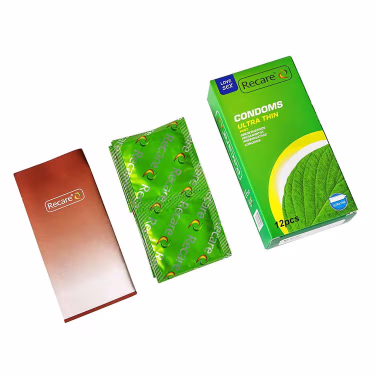 Презервативи Ultra Thin Mint Condoms Recare 12 шт, ультратонкі, аромат: м'ята — фото 3