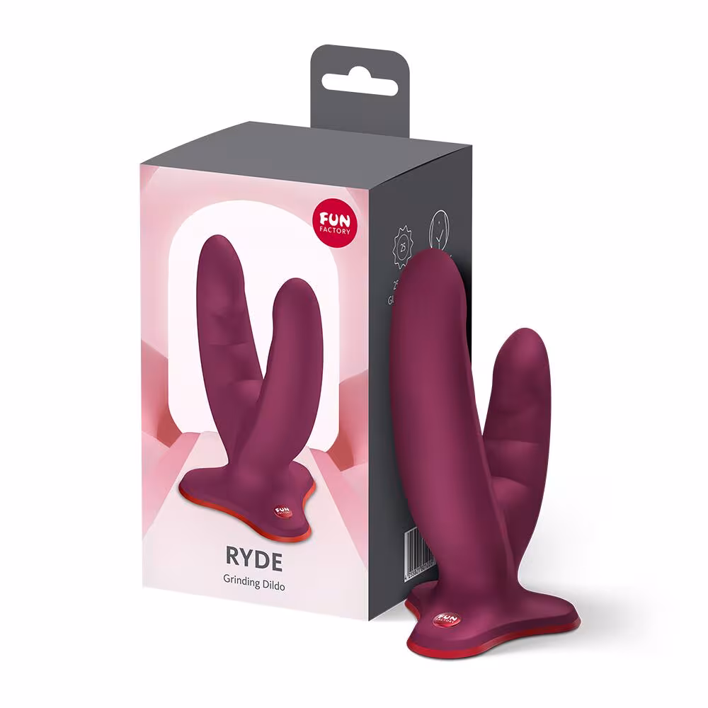 Подвійний фалоімітатор Fun Factory RYDE Wine Red, гнучкі стовбури, присоска — фото 6