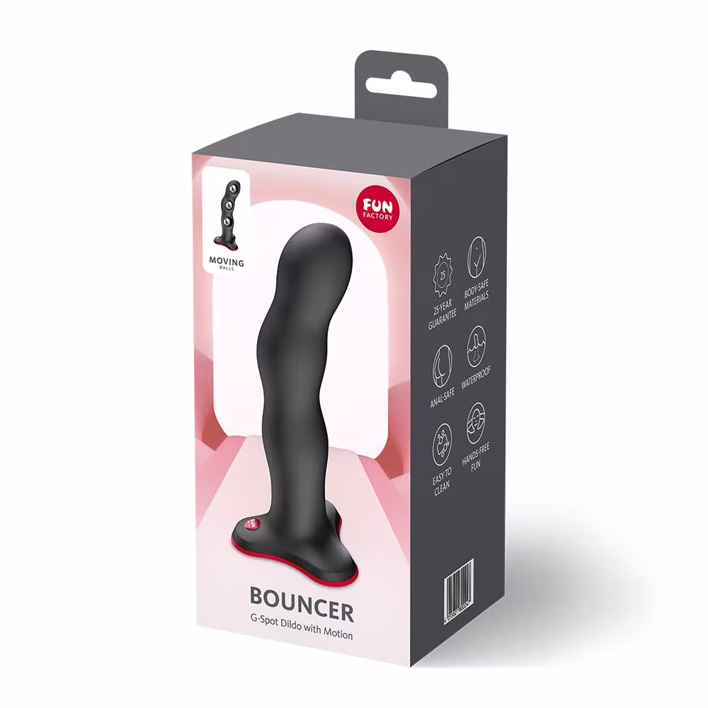 Фалоімітатор Fun Factory BOUNCER Black, кульки всередині, ефект вібрації, діаметр 3,9 см — фото 7