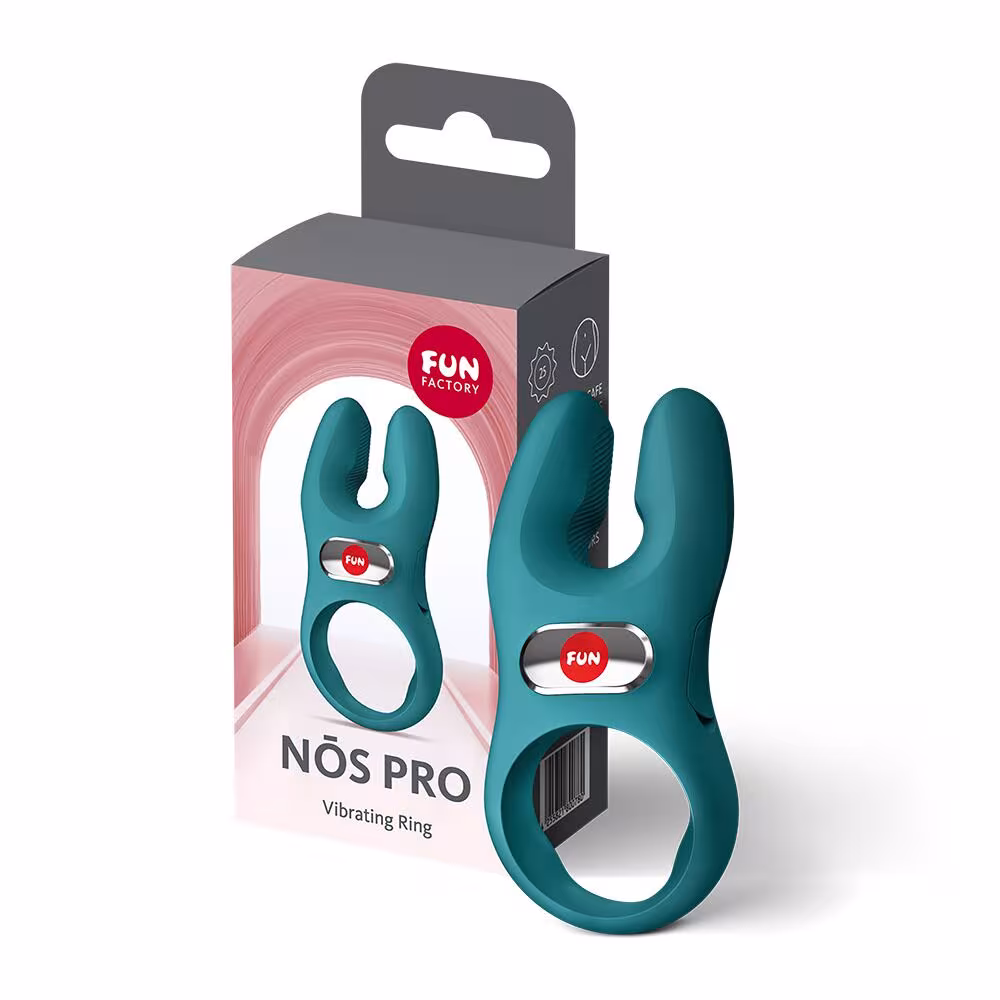 Ерекційне віброкільце з подвійною стимуляцією клітора Fun Factory NŌS PRO Bottle Green, 2 мотори — фото 7