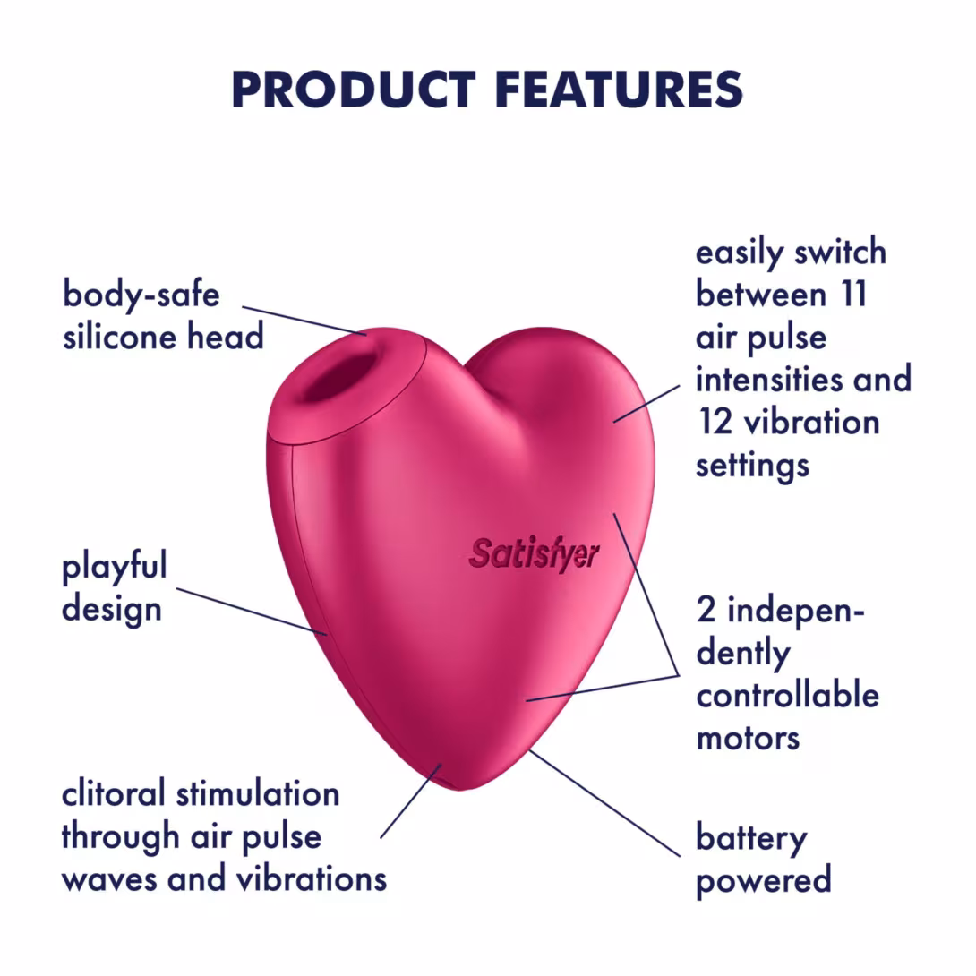Вакуумний стимулятор-серце з вібрацією Satisfyer Cutie Heart Battery Series (м'яте паковання!!!) — фото 6