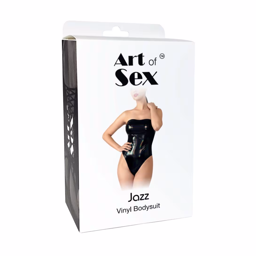 Лаковане боді Art of Sex - Jazz, колір чорний, розмір L — фото 3