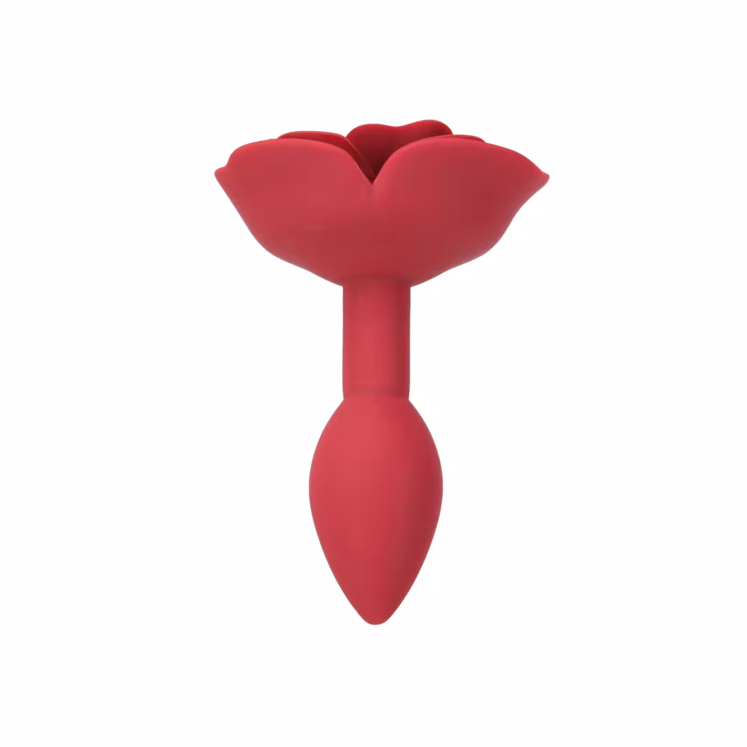 Силіконова анальна пробка Lux Active с розой - Red Rose Silicone Anal Plug — фото 2