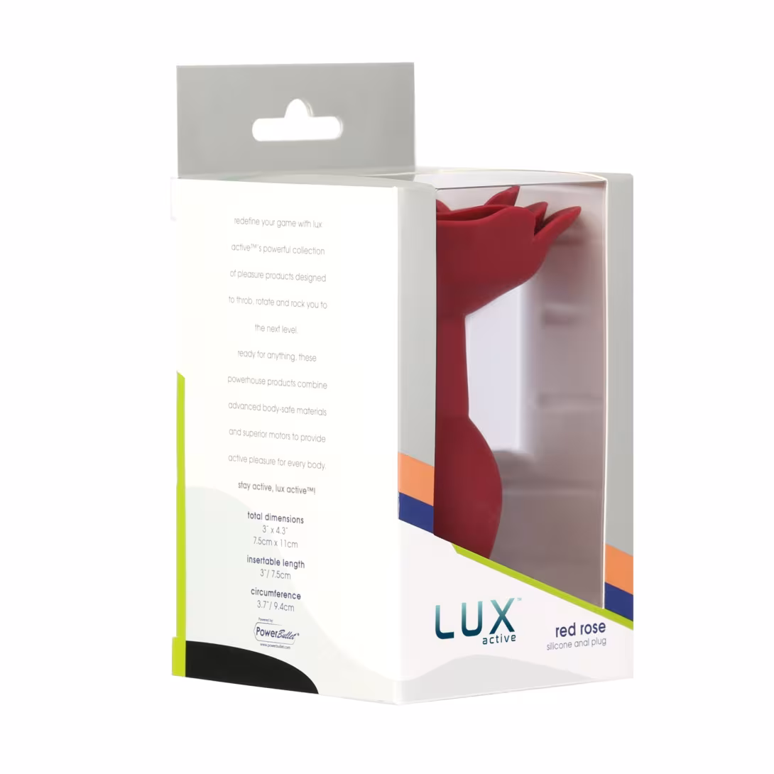 Силіконова анальна пробка Lux Active с розой - Red Rose Silicone Anal Plug — фото 6