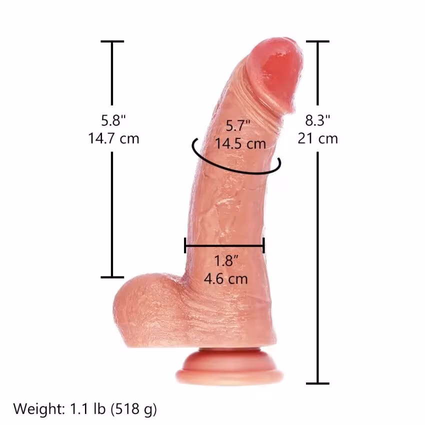 Фалоімітатор для секс-машин Hismith 8.25" Dual-density dildo with veins, система KlicLok — фото 5
