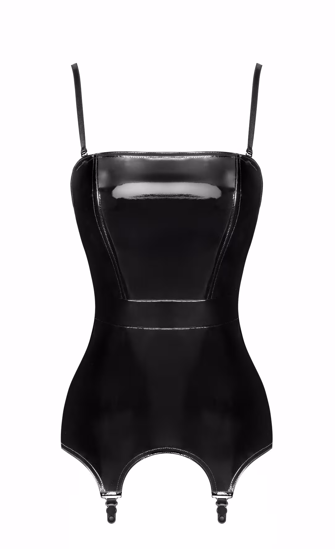 Корсет із підв'язками для панчіх Noir Handmade F381 Dominae Venom PVC corset-belt M — фото 6