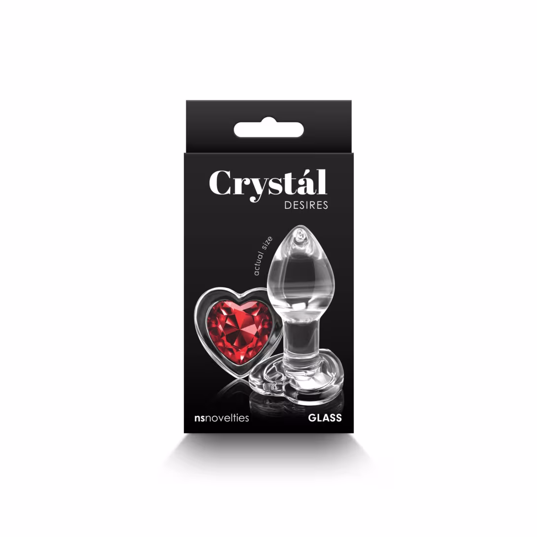 Скляна анальна пробка NS Novelties Crystal - Desires - Red Heart - Small — фото 3