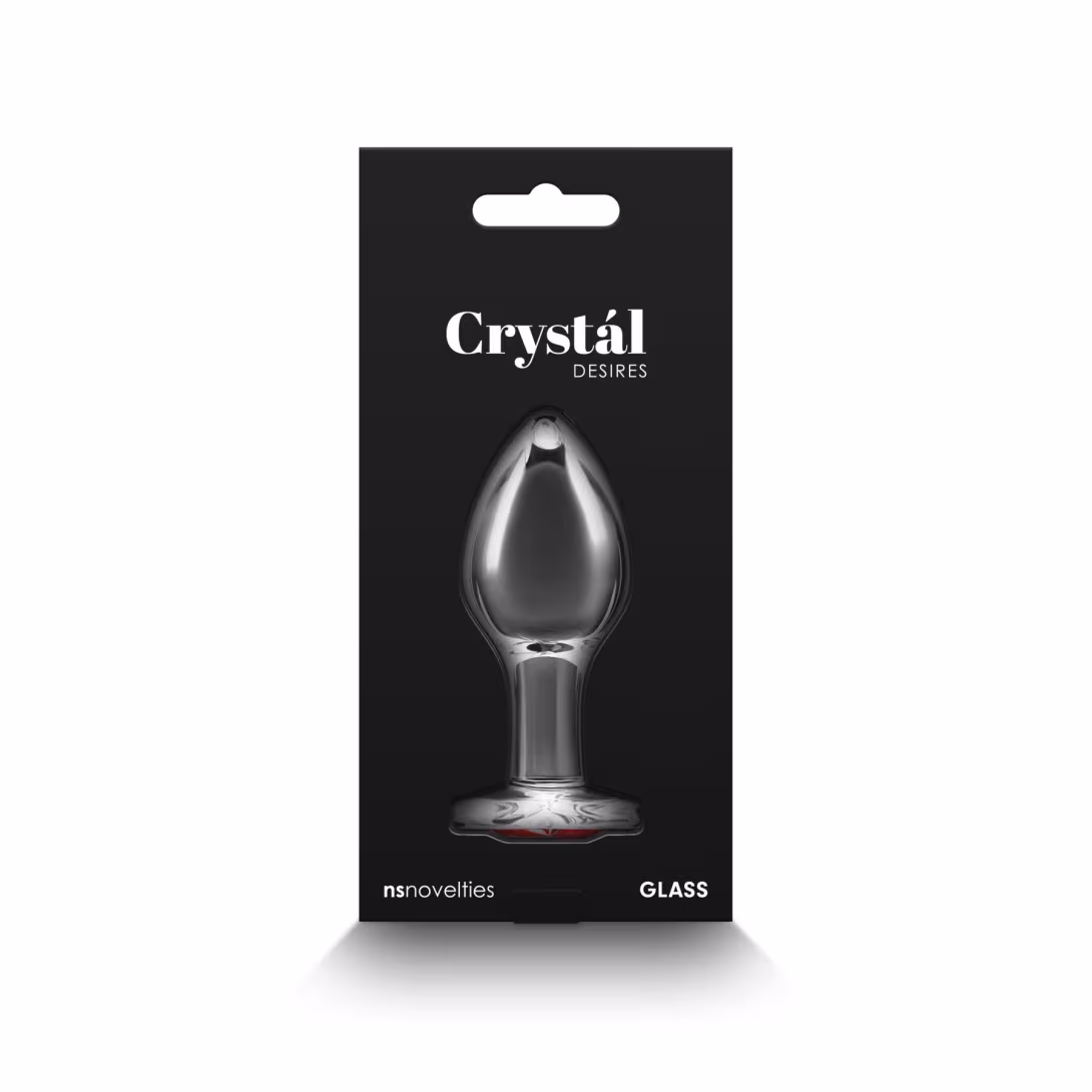Скляна анальна пробка NS Novelties Crystal - Desires - Red Heart - Medium — фото 4