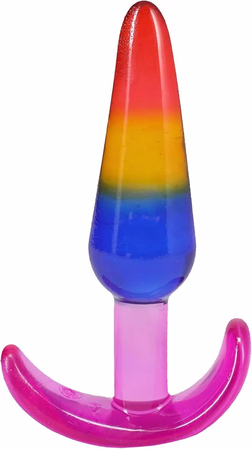 Набір анальних пробок Doc Johnson Crystal Jellies - Anal Trainer Set - Rainbow (м'яте паковання!!!) — фото 5
