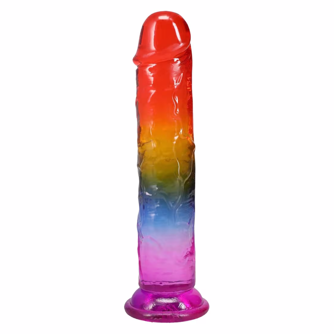 Дилдо Doc Johnson Crystal Jellies - 8.5 Inch Сlassic Dong - Rainbow — фото 3