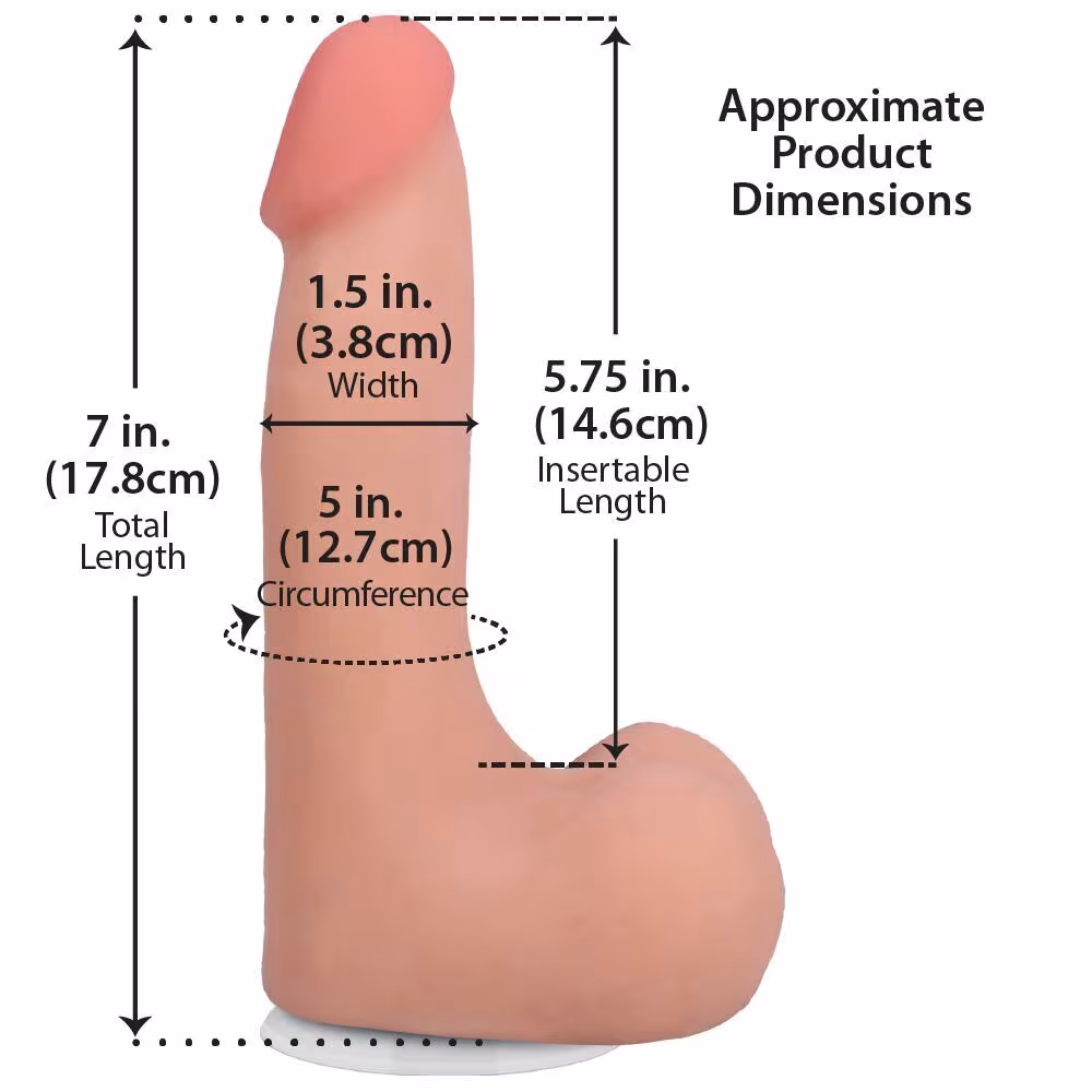 Фалоімітатор Doc Johnson The Realistic Cock ULTRASKYN 7 Inch with Balls Vanilla (м'яте паковання!!!) — фото 6