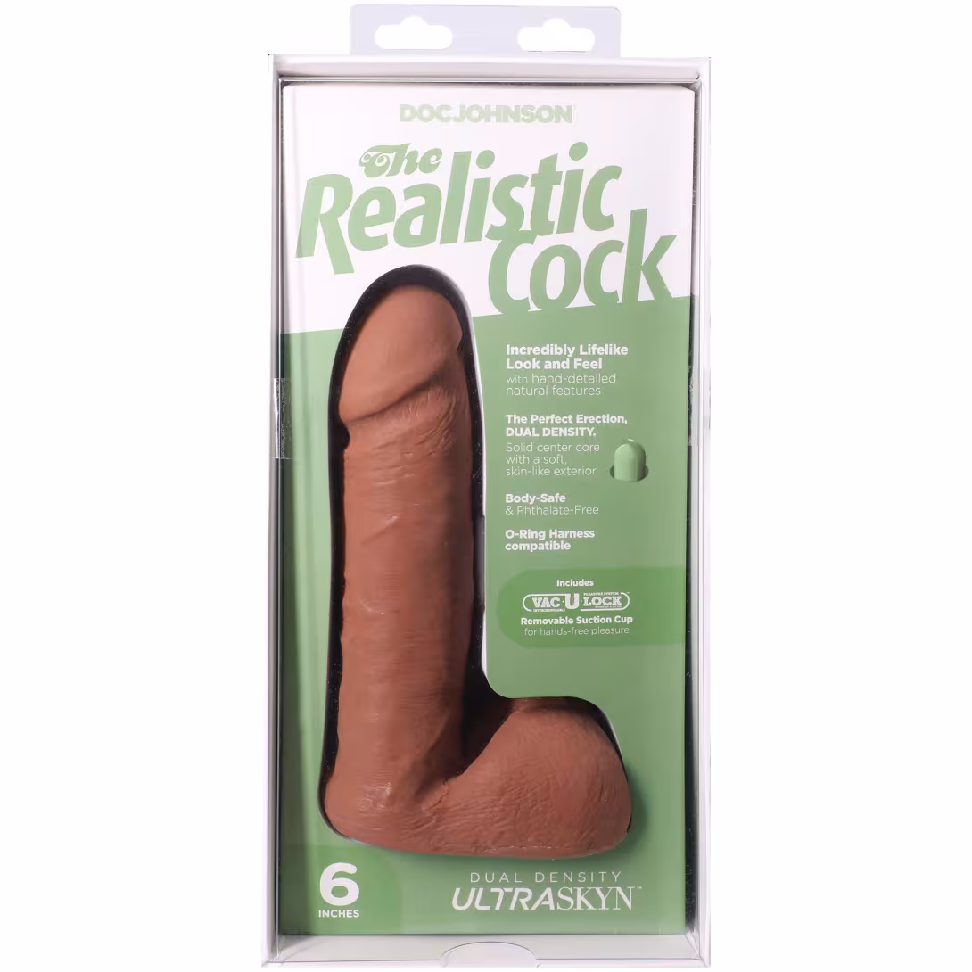 Фалоімітатор Doc Johnson The Realistic Cock ULTRASKYN - 6 Inch with Balls Caramel — фото 10
